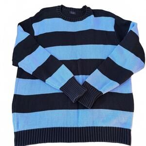 J. Galt California BRANDY MELVILLE Black/Blue Cotton Sweater Oversized SZ L